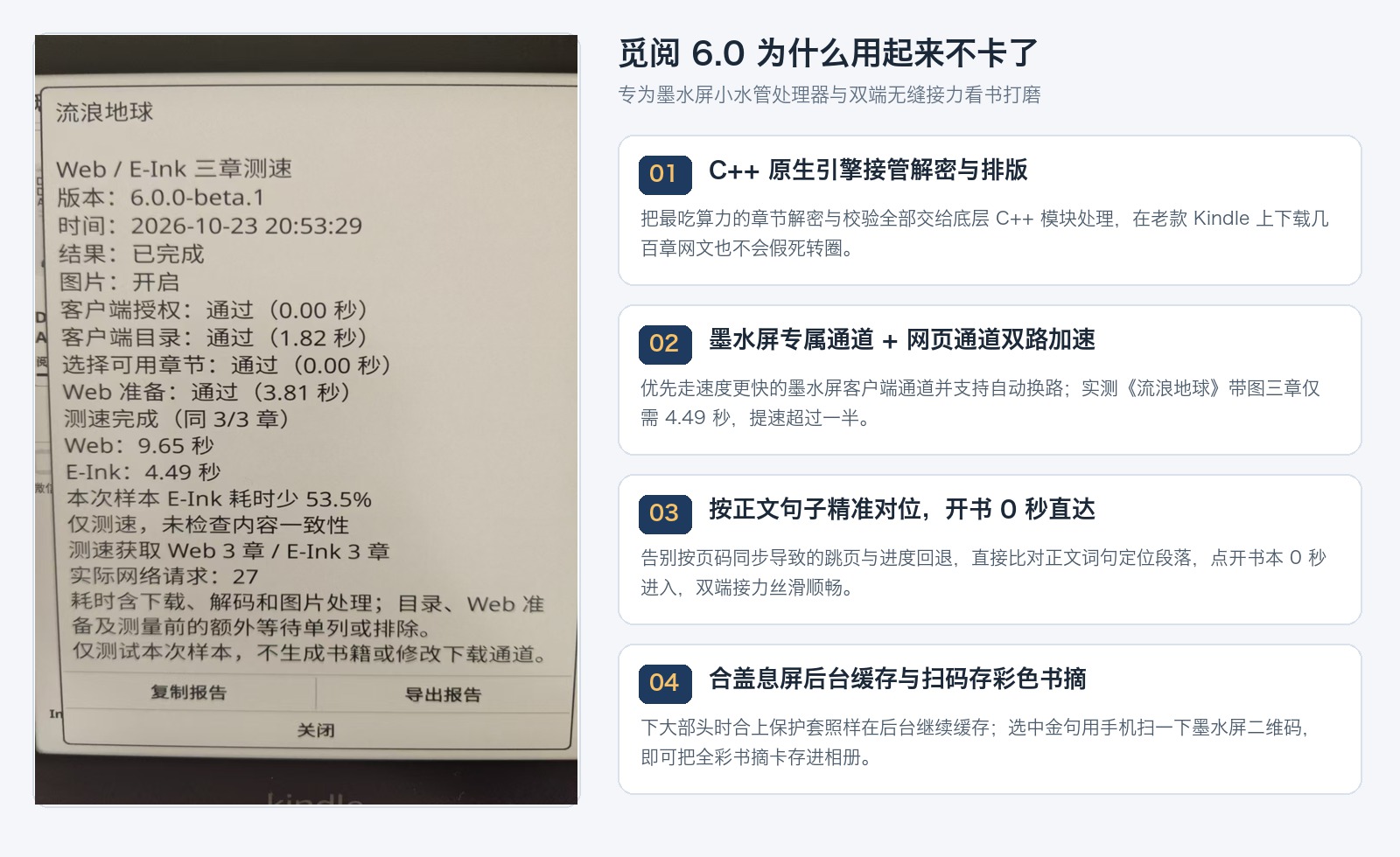 觅阅 6.0 墨水屏通道三章测速实拍与核心亮点